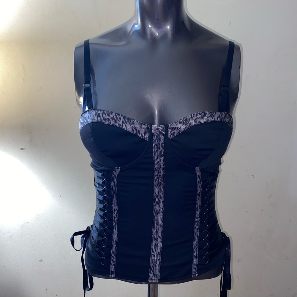 *SOLD* VTG Animal Print Stretch Corset M